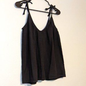 Tie-Shoulder Double-Weave Cami Swing Top for Women